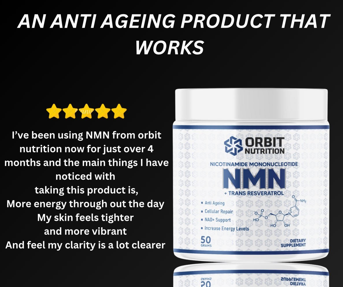 NMN + Trans - Resveratrol Pure Powder - 200 serves! - Orbit Nutrition