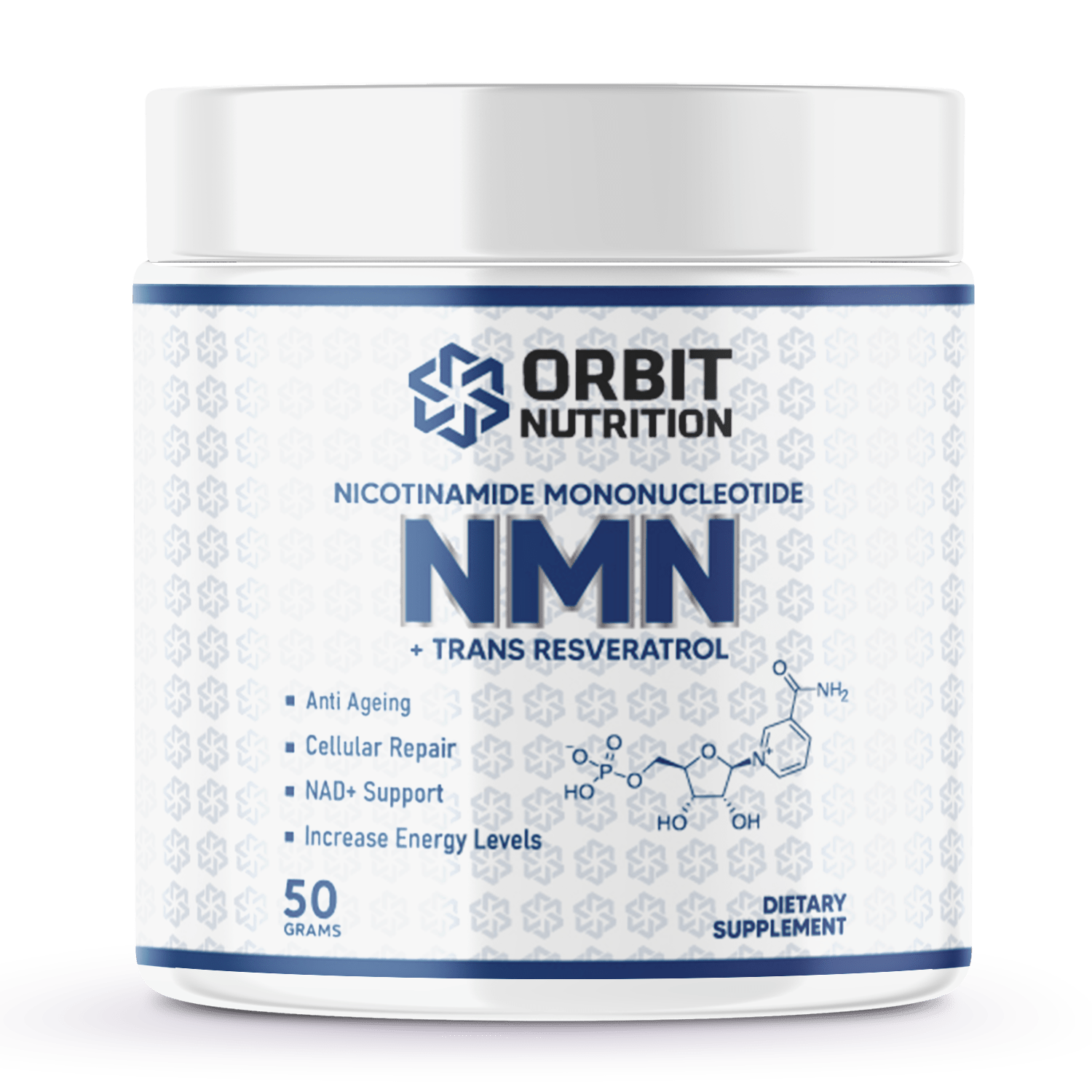 NMN + Trans - Resveratrol Pure Powder - 200 serves! - Orbit Nutrition