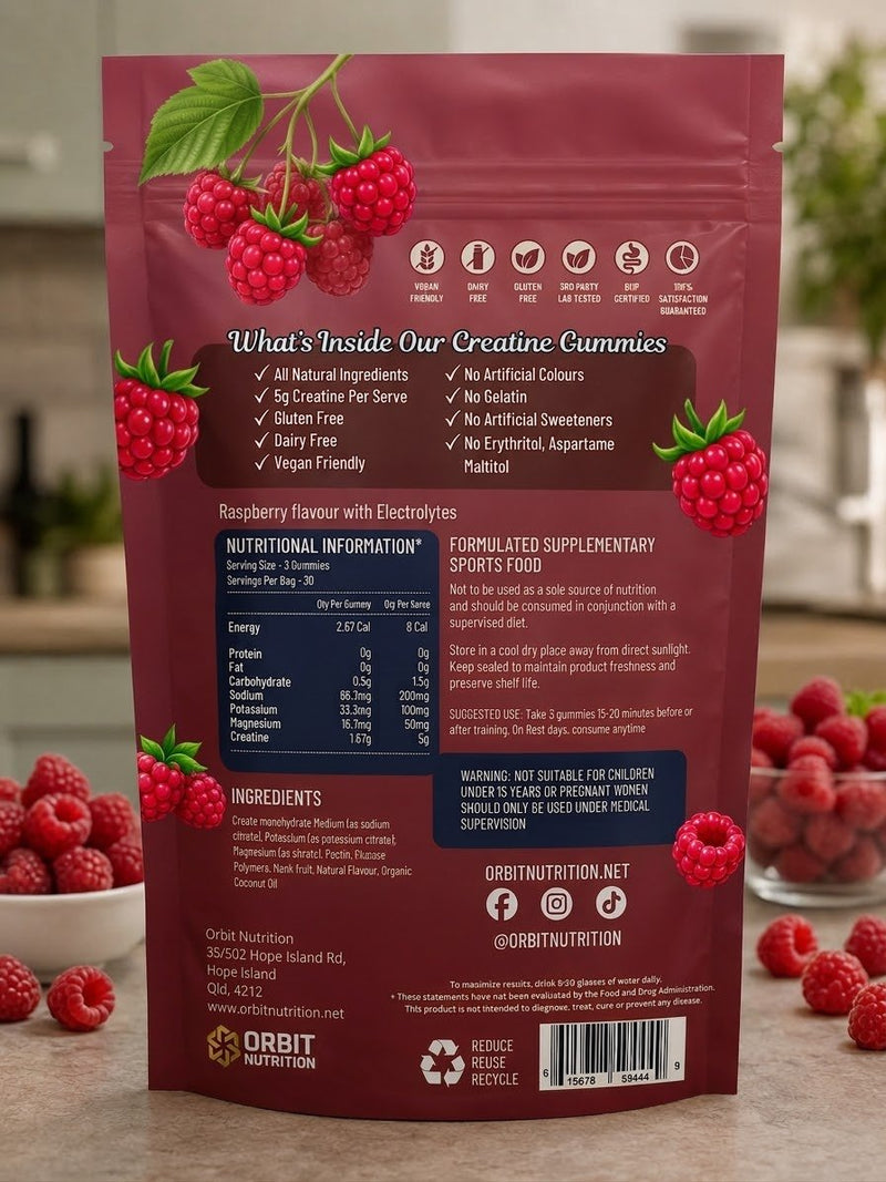 Creatine Gummies with added Electrolytes - ARRIVING SOON - Raspberry Burst