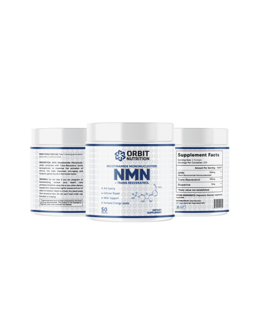 NMN + Trans-Resveratrol Powder - (3 Month Supply) NAD+ Booster - Orbit Nutrition
